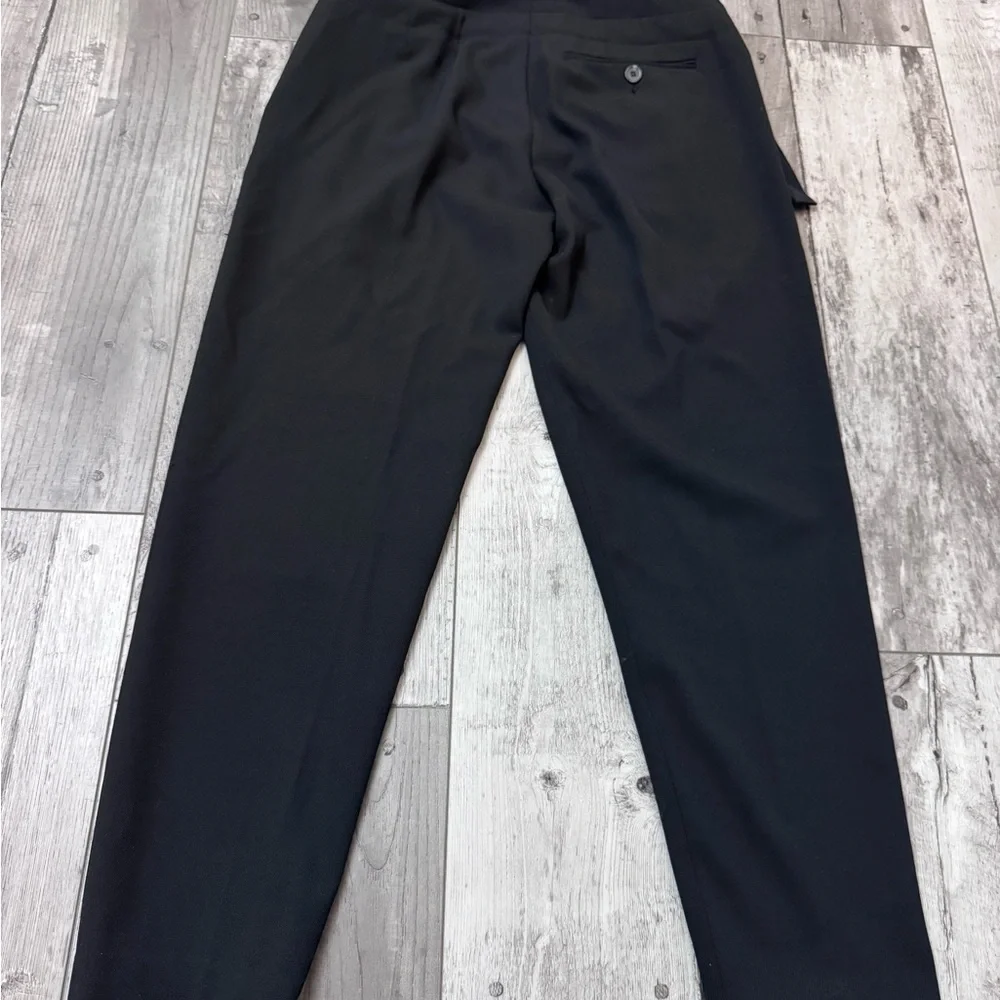 VINCE Women’s Wool Blend Tapered Cigarette Leg Crop Pants Size 2 Black Tie